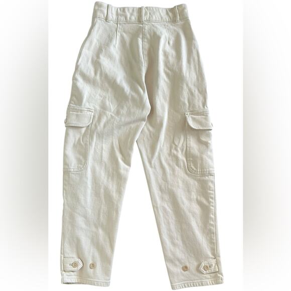 Aritzia Wilfred Free Modern Cargo Pants Off White Button Fly Women’s Size 2 - Picture 9 of 15